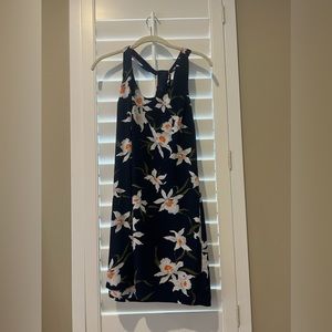 Blue floral mini halter dress